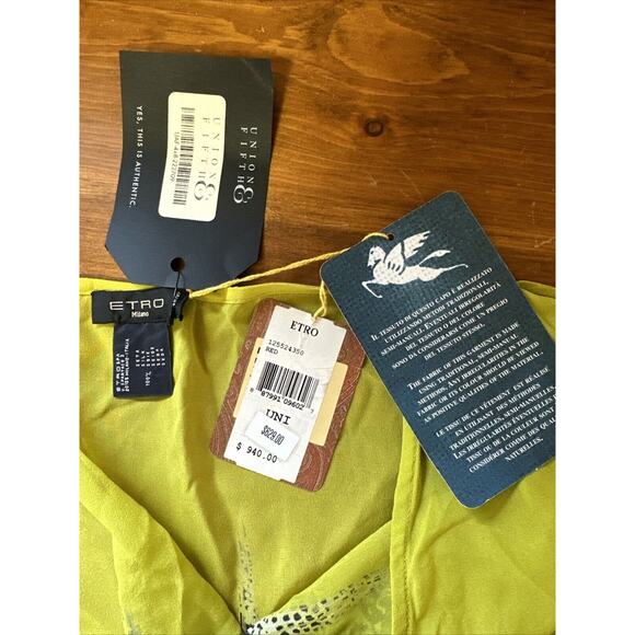 Etro Milano NWT 100% Silk OS Caftan Maxi dress Boho Chic Designer Island Ethnic - Picture 10 of 10